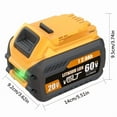 thumbnail image 6 of 2Pack 12.0Ah Replacement Battery for De Walt 20V/60V MAX Flex-Volt DCB609 612 606-2 609-2 Cordless Power Tools Heavy Duty Impact Lithium Ion, 6 of 6
