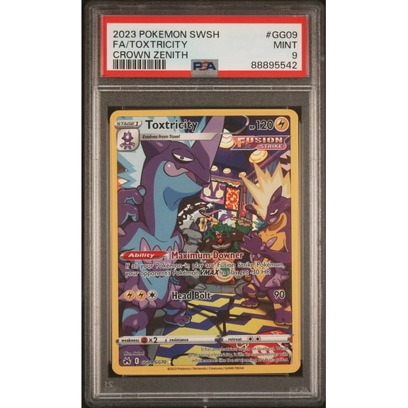 Graded 2023 Pokemon Sword & Shield Crown Zenith Toxtricity PSA 9 GG09 Trading Card