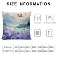 thumbnail image 6 of Acheng Lilac Throw Pillow Covers Scenic Cottagecore Landscape Floral Mountain Butterfly Country Blue Green Purple Washable Soft Decor Living Room Sofa Couch Square Pillow Covers Zippered ,2 Pcs White, 6 of 6