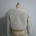 thumbnail image 4 of Stichou Faux Fur Coat for Women Fluffy Faux Fur Jacket Long Sleeve Open Front Cropped Fuzzy Outerwear White XL, 4 of 9