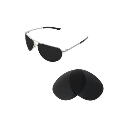 Walleva Black Polarized Replacement Lenses for Smith Serpico Sunglasses