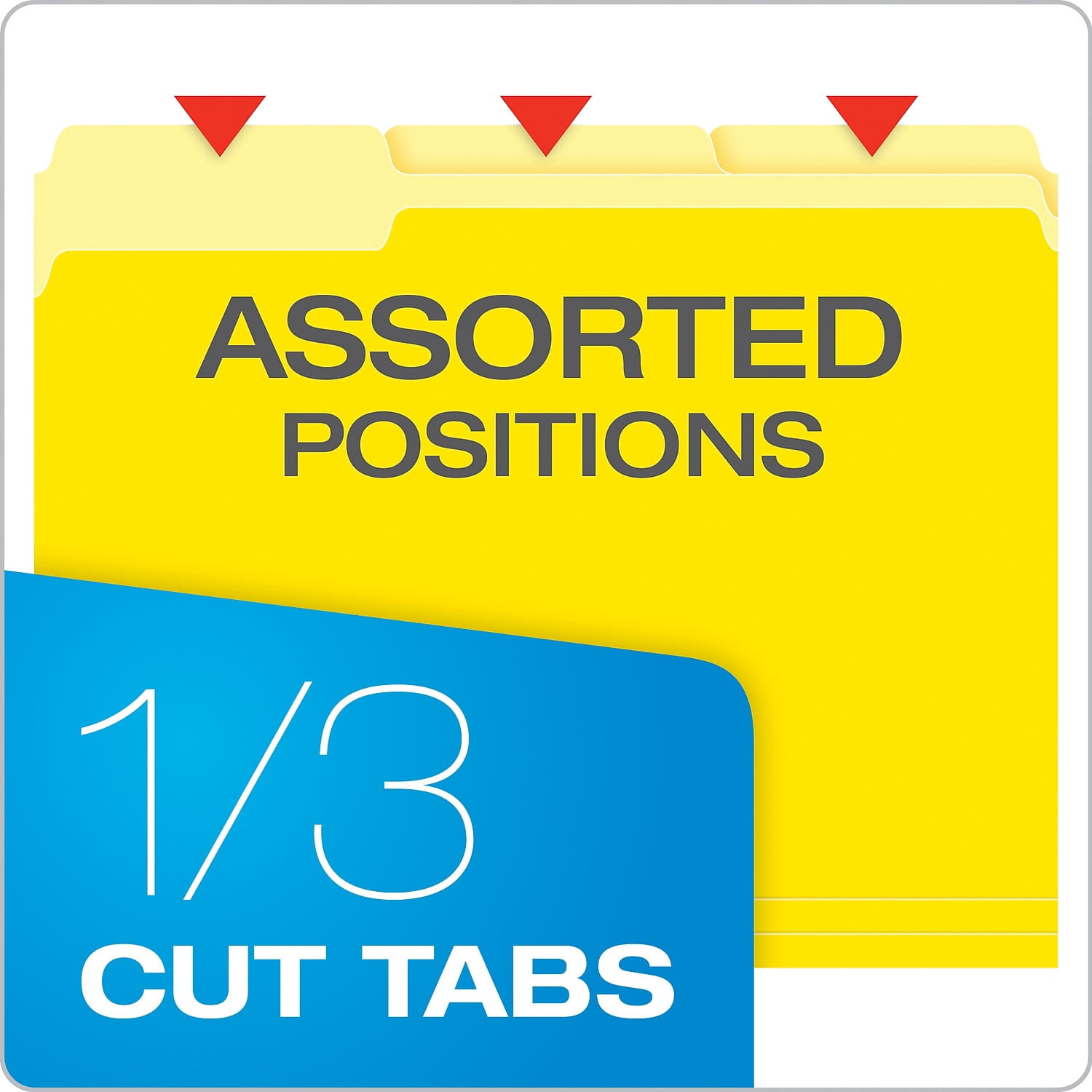 Pendaflex Interior File Folders 1/3 Cut Top Tab Letter Yellow 100/Box 421013YEL