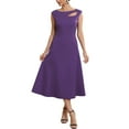 thumbnail image 2 of INSPIRE CHIC Women's Formal Dress Cap Sleeve Cut Out Front Flared A-Line Cocktail Dresses S Purple, 2 of 5