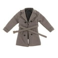 thumbnail image 4 of Kokiya 1/12 Scale Figure Trench Coat Double Breasted Long Trench Coat with Belt for 6'' Gray, 4 of 9
