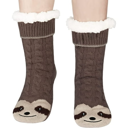 

Women\‘s Fuzzy Slipper Socks With Grippers Cozy Warm Cute Animal Gifts