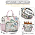 thumbnail image 5 of Floral and Hummingbird Print Cooler Bag - Leakproof Insulated Tote for Work or Travel, Waterproof, 5 of 6