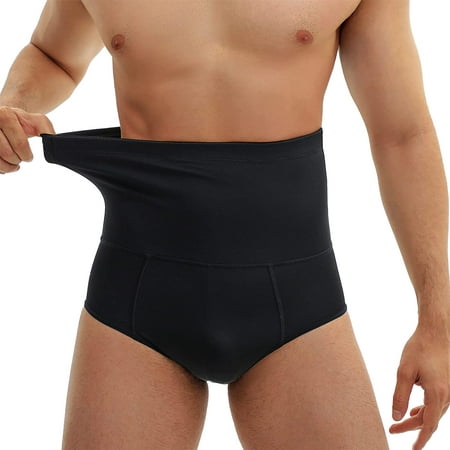 

Molutan Men Tummy Shaper Briefs High Waist Body Slimmer Underwear Firm Control Belly Girdle Abdomen Compression Panties(Black S)