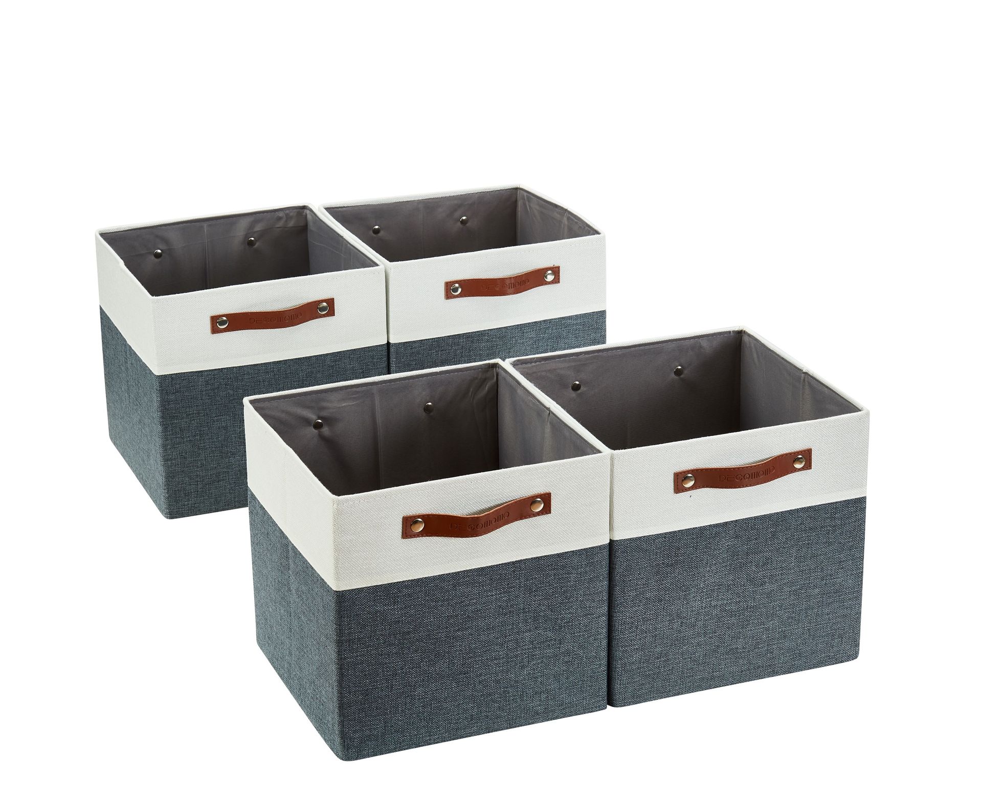 Collapsible Sturdy Foldable Storage Bin [4Pack] w/ Handles