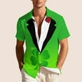 thumbnail image 6 of VBTAPA St. Patrick's Day Button Down Shirt Men Funny Irish Shamrock Print Short Sleeve Shirts Tropical Beach Dress Shirt Green L, 6 of 9