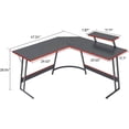 thumbnail image 3 of VICTONE L Shaped Gaming Desk, Corner Desk with Monitor Stand, Computer PC Table for Home Office Writing Studying Working, Space-Saving, Easy Assemble (Black, 47''), 3 of 7