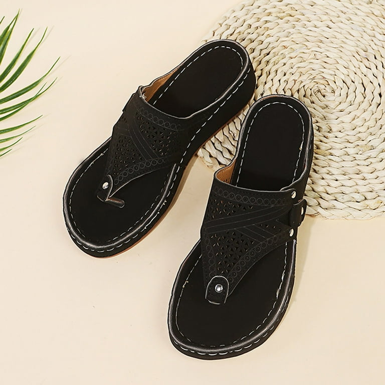 Women Summer Hollow Out Slip On Shoes Beach Open Toe Slippers