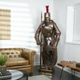 thumbnail image 2 of People 79" Stainless Steel Metal Replica Medieval Full Body Suit Armour with Red Plume and Shield, by DecMode, 2 of 14