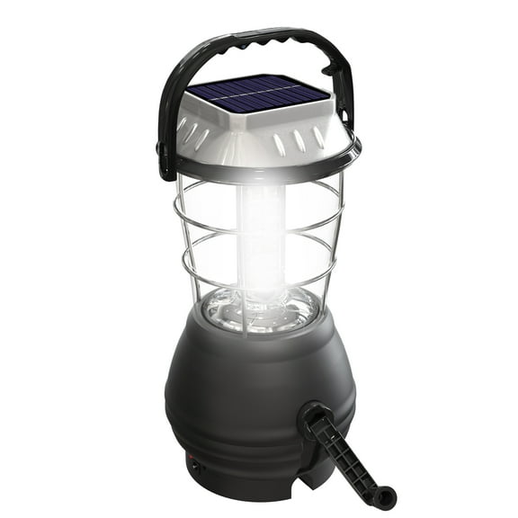 Solar Powered, Crank Dynamo, Battery Operated Lantern- 4 Ways to Power- 180 Lumen 36-LED with Adjustable Settings for Camping, Emergency by Whetstone