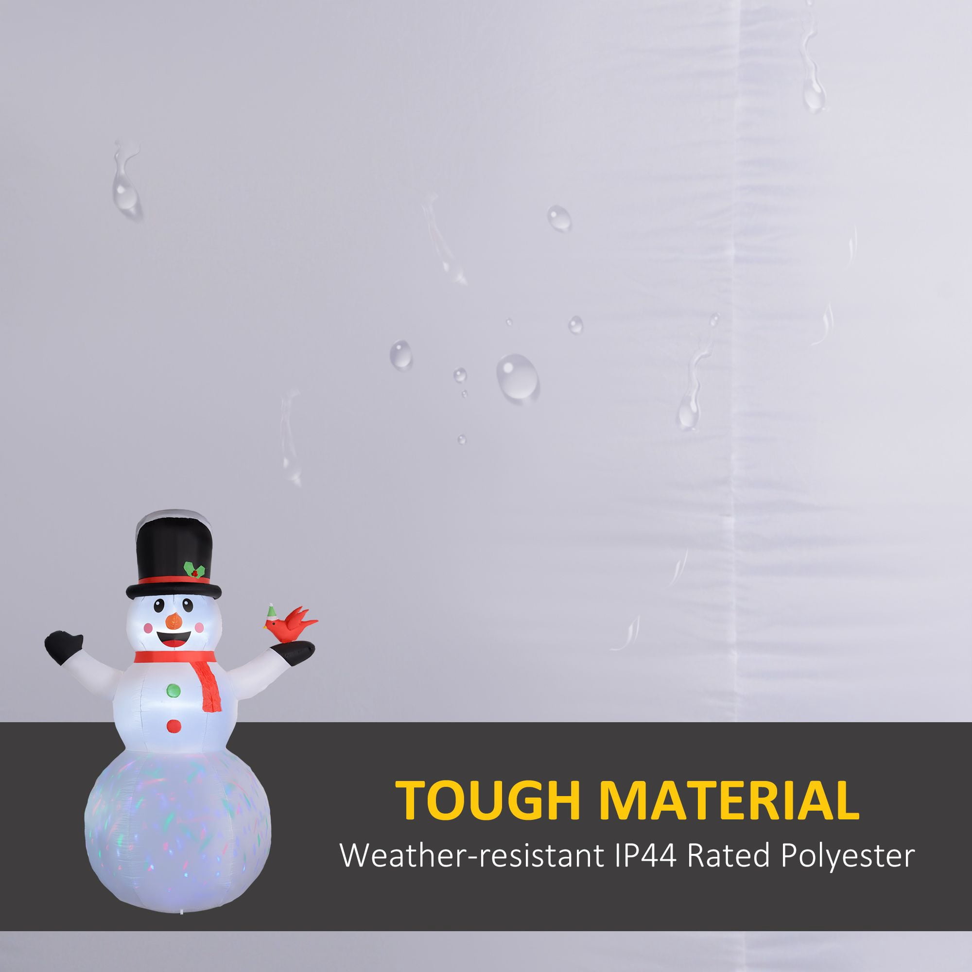 Giant Inflatable Snowman Christmas Yard Decoration with Rotating Colorful LED Lights, 12 ft Polyester Blow Up for Indoor and Outdoor Holiday Display
