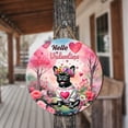 thumbnail image 3 of Hello Valentine’s Day French Bulldog Flower Crown Romantic Pink Floral Round Wood Sign Dog Lover Gifts Hanging Wall Home Decor - 00031, 3 of 5