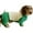 Green, variant on HQREA Dachshund Onesie Clothes Winter Warm 4 Legs Turtleneck Fleece Dog Jumpsuit