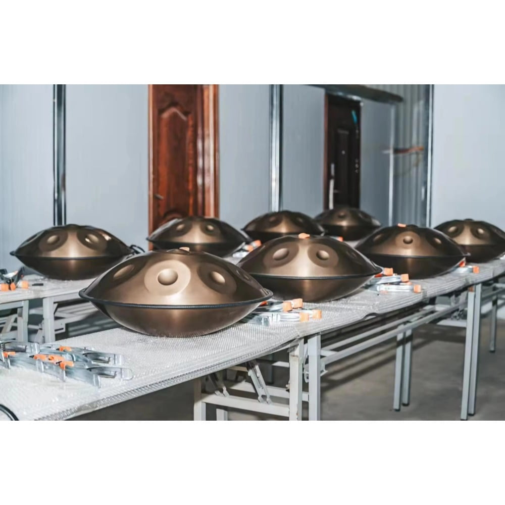 12notes Classic Gold Handpan 22inch D Minor Handcrafted Drum Percussion Instruments with Storage Bag