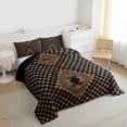 thumbnail image 3 of Manfei Retro Boho Aztec Full Size Comforter Sets,Classic Geometric Check Bedding Comforter Set,Brown Black Plaid Bedding Sets For Boys Girls,Luxury Bedroom Decor Reversible,3pcs, 3 of 8