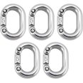 thumbnail image 1 of 5 Pcs Chain Link Stainless Steel Quick Link Chain Connector Easy To Install Quick Chain Connector Locking Carabiner Chain Hooks For Towing, 1 of 5