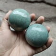 thumbnail image 1 of 2Pcs/Pair Baoding Handball Smooth Surface Relieve Stress Lushan Jade Stone Green Natural Fitness Handball for Finger, 1 of 8