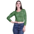 thumbnail image 4 of Moomaya Printed Round Neck Long Sleeve Crop Tops For Women Cotton Jersey T Shirt, 4 of 5
