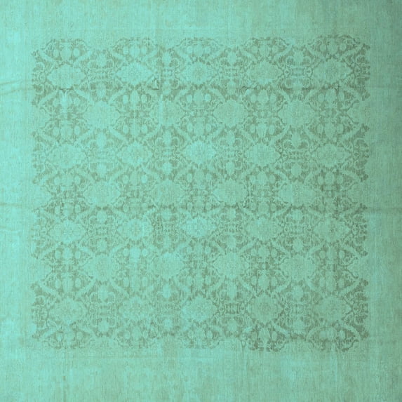 Ahgly Company Indoor Square Oriental Light Blue Traditional Area Rugs, 6' Square