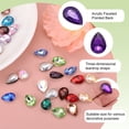 thumbnail image 3 of Uxcell 80Pcs 13 x 18 mm Teardrop Rhinestone Pointed Back Rhinestone Bead, Deep Purple, 3 of 5