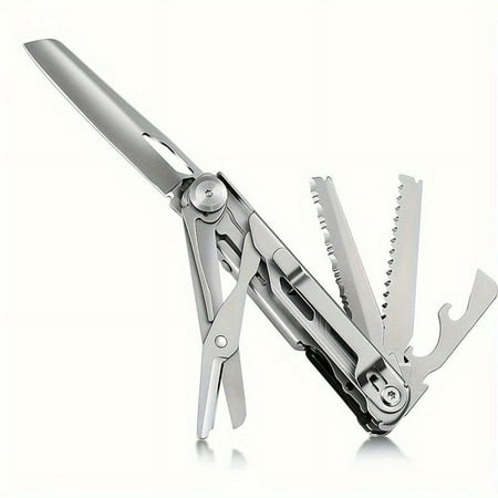 1pc Ultimate Multi-Tool Folding Knife - Durable Stainless Steel Construction Compact Folding Design Scissors Bottle Opener Versatile EDC Tool - Ideal for Outdoor Adventure Camping Hiking