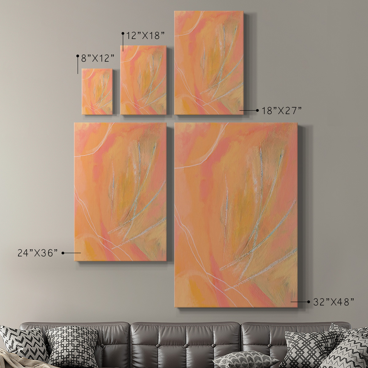 Peach Bliss II Premium Gallery Wrapped Canvas - Ready to Hang