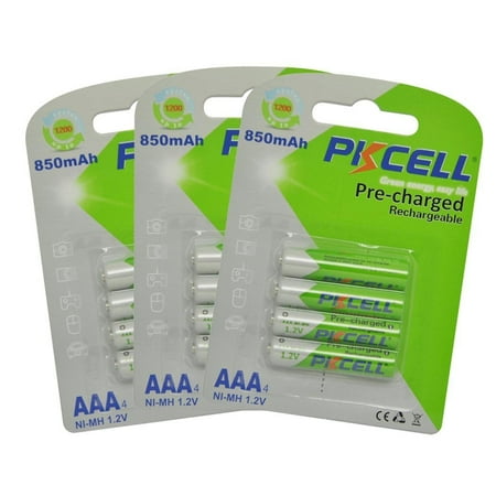 Discharge Nimh Battery - 12x AAA Ni MH Pre Charged Rechargeable Batteries 850mAh 1200 Cycles