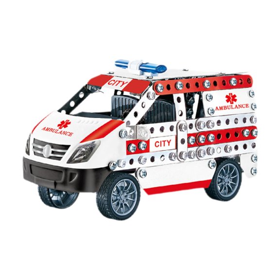 yotijay Model Car Kits Set Car Building Kits Assembly Metal Educational Toy Vehicles Toy ambulance
