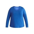 thumbnail image 5 of Terra & Sky Women's Plus Size V-Neck Tee with Long Sleeves, Sizes 0X-5X, 5 of 5