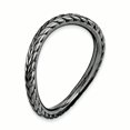 thumbnail image 3 of Sterling Silver Stackable Expressions Polished Black-plate Wave Ring Size 9, 3 of 3