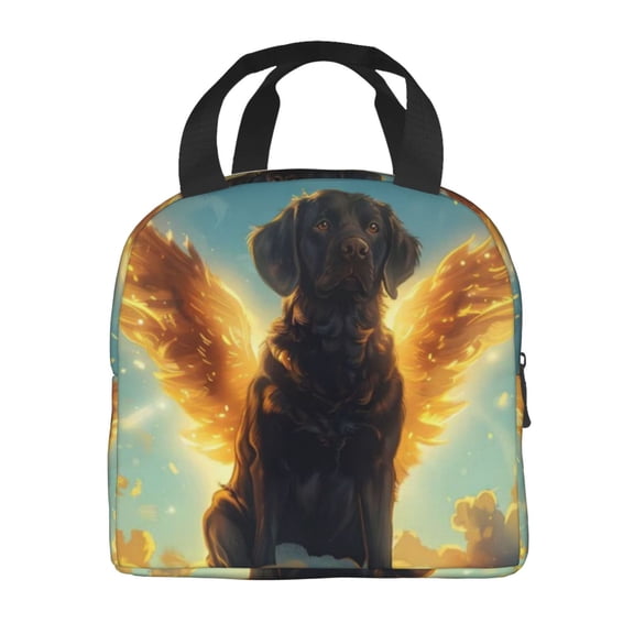 Portable Lunch Bag Insulated Dog Angelic Wings Clouds Lunch Box Reusable Tote Bag Unisex For Work, Travel, Picnic, Office, Camping, Hiking, Picnic, Beach