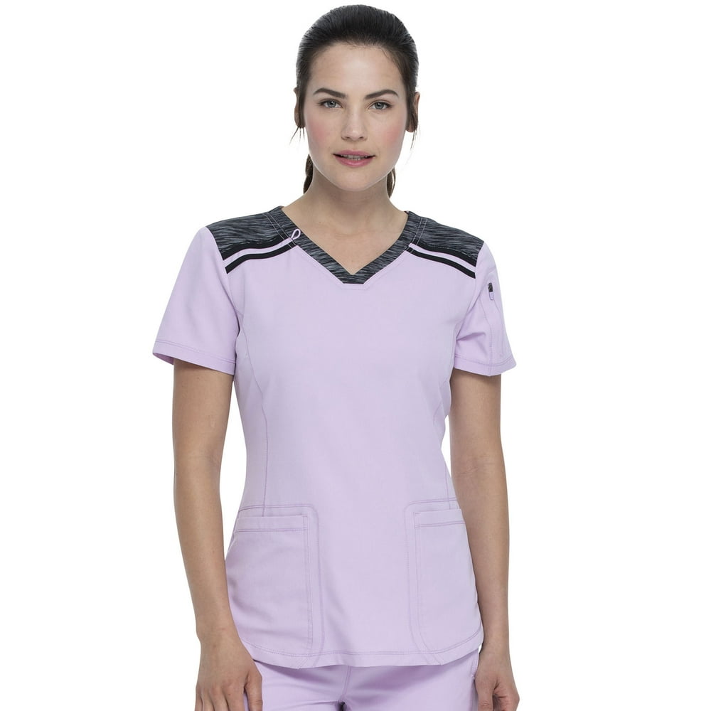 Dickies Dickies Dynamix Women Scrubs Top, VNeck, DK740, XS, Lavender