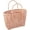 Pink, variant on Kukuzhu Straw Tote Bag Simply Hollow Woven Bohemian Handbag Large Beach Shopping Basket Bag