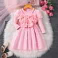 thumbnail image 2 of Gubotare Toddler Flower Girl Dress Little Girls A-Line Dress Cute Rainbow Pattern Short Sleeve Casual Toddler Girl Dresses for Party 3T 4T (Pink,3-4 Years), 2 of 9