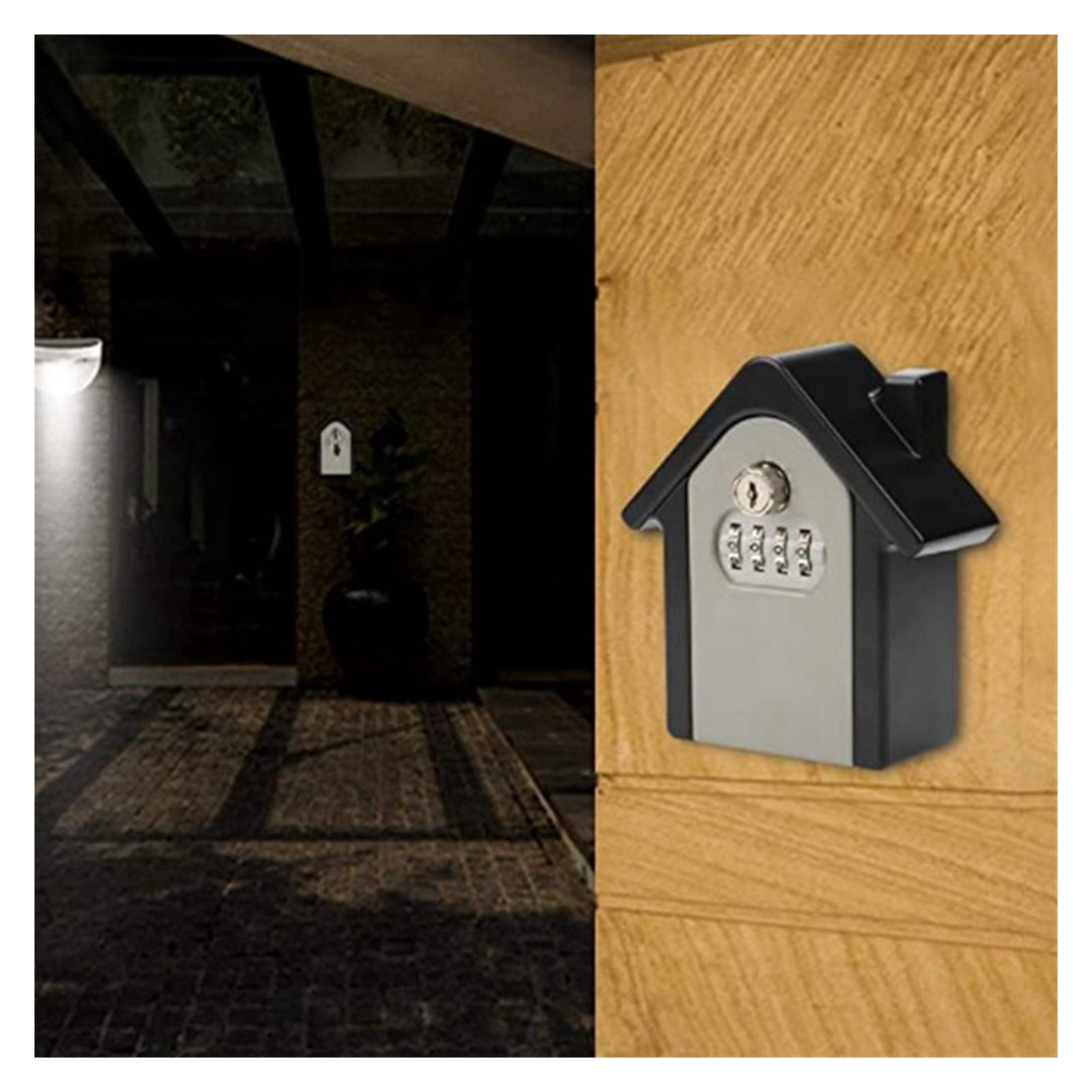 Aluminum Alloy Double Password Key Box Wall Safe,Simple and Easy to Use ,House, Apartment, Office Key Storage