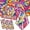 Rainbow, variant on BAN Pink Floral Tea Party Tablecloth, Girls Tea Party Birthday Supplies 3pcs Let's Partea Spring Disposable Table Cover for Baby Shower, Floral Birthday Decorations