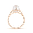 thumbnail image 2 of ANGARA Victorian Style Japanese Akoya Cultured Pearl and Diamond Ring in 14K Rose Gold for Women | June Birthstone, Birthday, Anniversary, Jewelry Gift for Women | Pearl Ring, 2 of 5