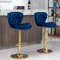 thumbnail image 4 of JESTOP Modern Swivel Pub Height Barstool Set of 2, High Dining Chair with Velvet Seat, Backrest, Armless Hydraulic Counter Stool, Gold Base Island Stool, 4 of 7