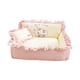 thumbnail image 3 of Sofá cama para perros y gatos, transpirable, antideslizante, para todas las estaciones, para perros pequeños. M rosa a cuadros, 3 of 9