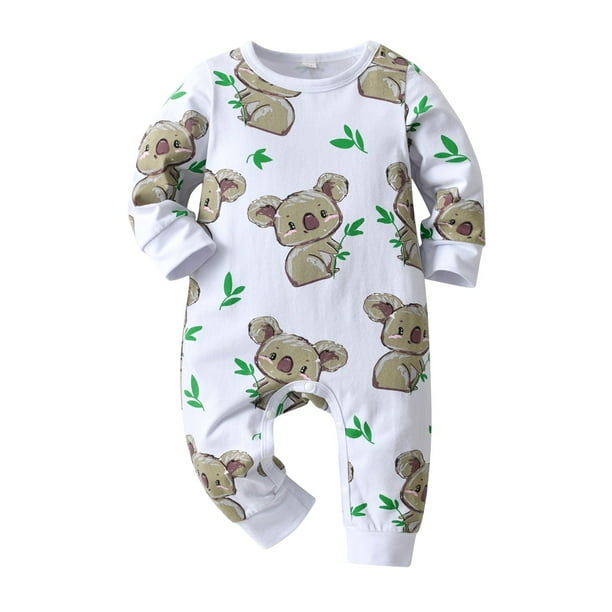 Mameluco de bebe ropa para ninos lindo oso koala impreso manga larga recien nacido una pieza para 0 18 meses