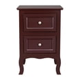 thumbnail image 5 of paproos Modern Bed Side Table Set of 2, Nightstand with with 2 Storage Drawers, Sofa Side Table for Living Room, Bedroom, Brown, 5 of 10