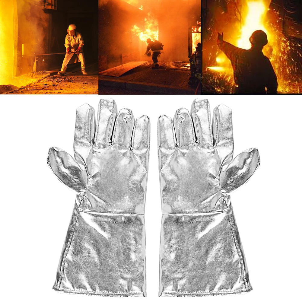 Heat Insulating Aluminium Foil Gloves Work Protective Gloves Smelting fireproof 