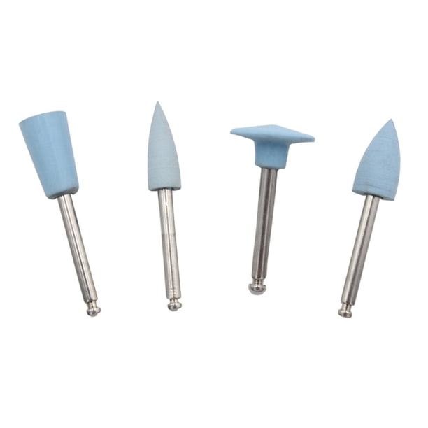 1 juego de kit de pulido dental, cabezal de pulido de caucho de silicona, cabezal de pulido para máquina dobladora, juego de brocas de pulido lento, materiales dentales, azul