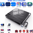 thumbnail image 2 of External CD/DVD Drive for Laptop, USB 3.0 & Type-C Portable CD DVD +/-RW Burner Optical Reader Writer Player, 2 of 7
