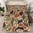 thumbnail image 2 of Castle Fairy Kawaii Bowknot Queen Sheet Sets,Abstract Geometric Camouflage Bed Set, 2 of 7