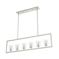 thumbnail image 6 of Hunter - Kerrison 6-light Brushed Nickel, Extra Large Chandelier, Dimmable, Linear Shaped, for Bedrooms, Dining, Living Rooms - 19549, 6 of 9