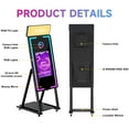 thumbnail image 3 of Magic Mirror Photo Booth, 45'' Mirror Photo Booth with Camera and Printer, 22'' Interactive Touch Screen, Built-in Mini PC with Instant Print – Suitable for All Types of Photography Needs (Black), 3 of 13